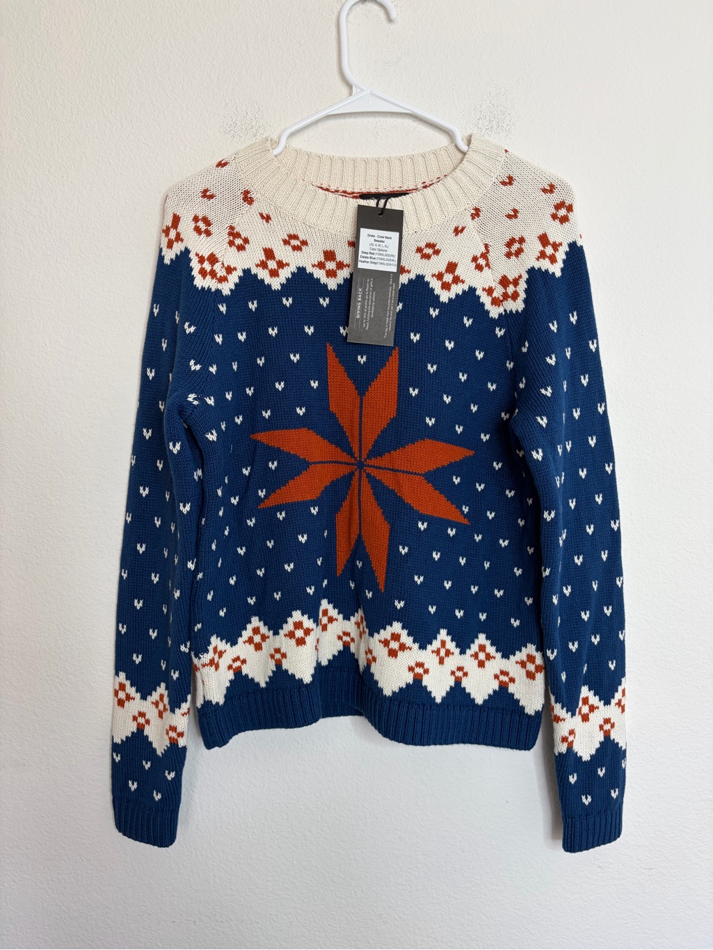 Nwt Alp N Rock Greta Fair Isle Sweater Estate Blue Size S